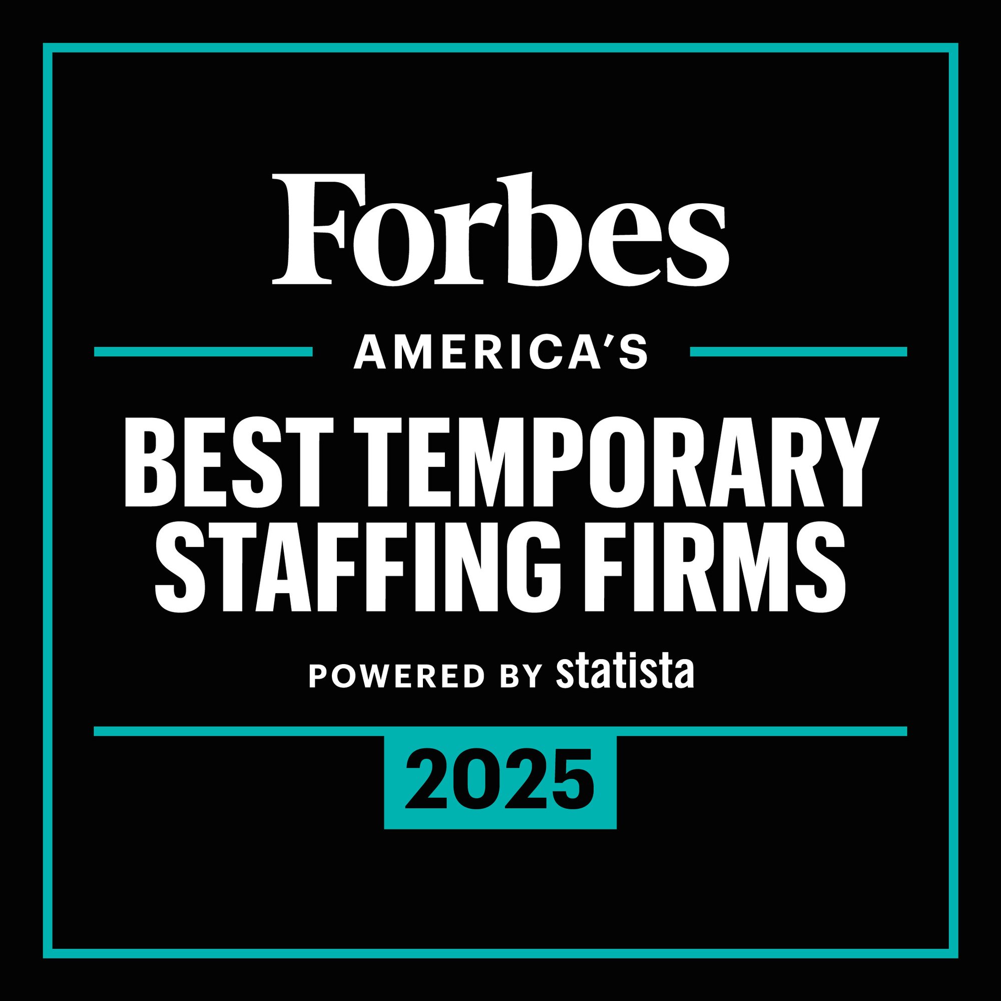 Forbes 2025 Best Temp Staffing Firms Square Logo
