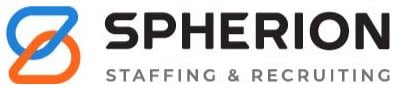 A stylized S made of blue and orange linked waypoints next to the words "Spherion Staffing & Recruiting" in black and gray font. A stylized S made of blue and orange linked waypoints next to the words "Spherion Staffing & Recruiting" in black and gray font.