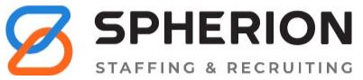 A stylized S made of blue and orange linked waypoints next to the words "Spherion Staffing & Recruiting" in black and gray font. A stylized S made of blue and orange linked waypoints next to the words "Spherion Staffing & Recruiting" in black and gray font.